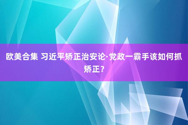 欧美合集 习近平矫正治安论·党政一霸手该如何抓矫正？